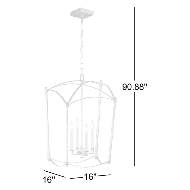 Antique Guild 4-Light Metal Lantern Chandelier