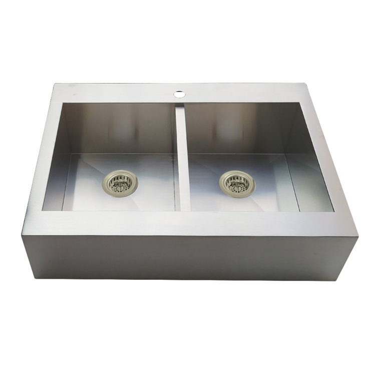 Edinburg 36-Inch Stainless Steel Double Bowl Farmhouse Sink