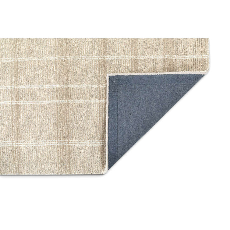 Handmade Beige Wool Tufted Rectangular Area Rug