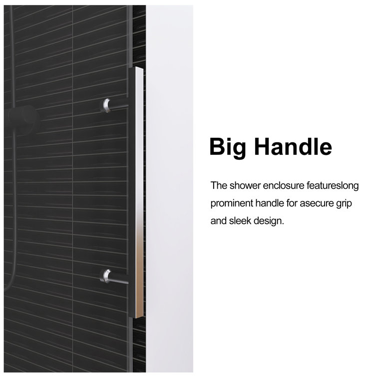 60'' W x 76'' H Brushed Nickel Frameless Sliding Shower Door