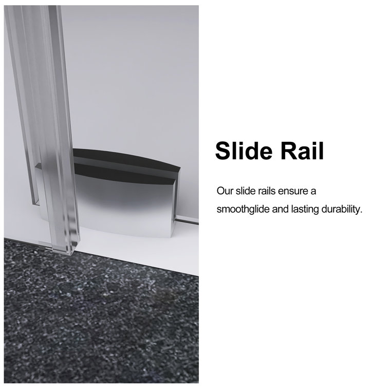 60'' W x 76'' H Brushed Nickel Frameless Sliding Shower Door