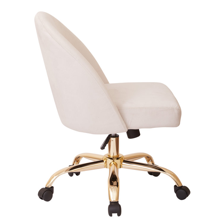 Layton Mid-Back Oyster Pearl Velvet Swivel Task Chair