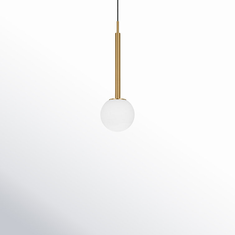 Burnished Brass and Glass Globe LED Pendant Light