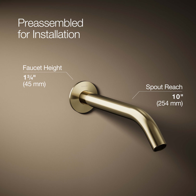 Vibrant French Gold Wall-Mount Bathroom Sink Faucet Spout