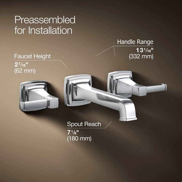Elegant Traditional Chrome Wall-Mounted Bathroom Sink Faucet, 1.2 GPM