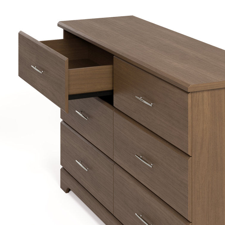 Hazelnut Double Nursery Dresser with Silver Hardware
