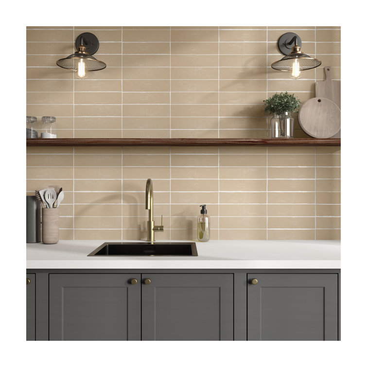 Tremiti Sand 3" x 12" Glossy Ceramic Subway Tile