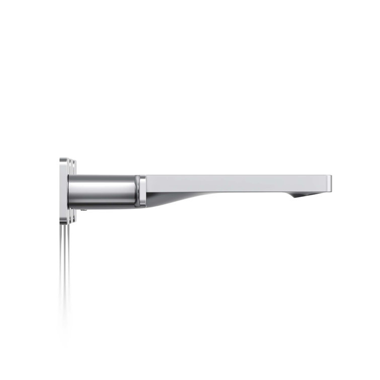 Polished Chrome Modern Wall-Mounted Bathtub Faucet with Lever Handles