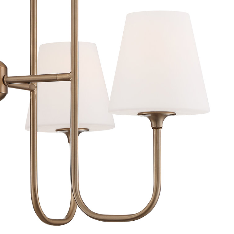 Lane 8-Light Black Metal Tiered Chandelier with White Glass Shades