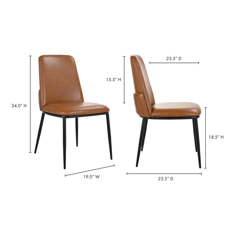 Douglas Modern High-Back Brown Leather Dining Chair