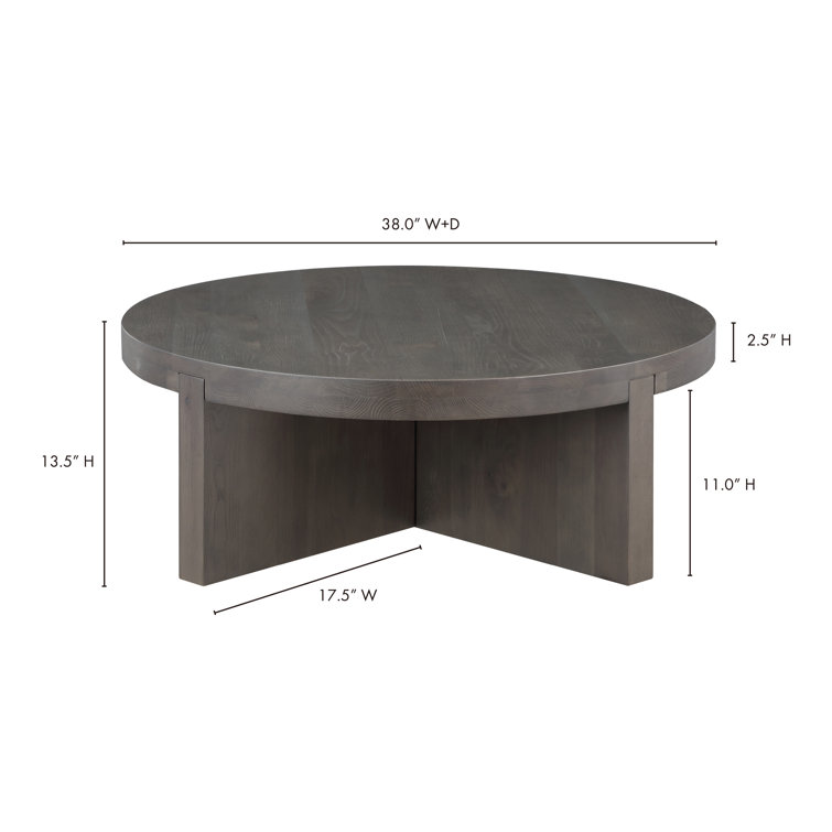 Folke 38'' Dark Brown Oak Round Coffee Table