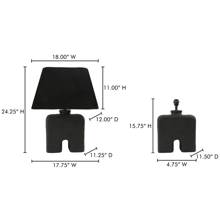 Yara Black EcoMix Arc Table Lamp