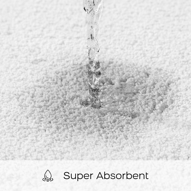 Luxurious White Microfiber Quick-Dry Non-Slip Bath Rug