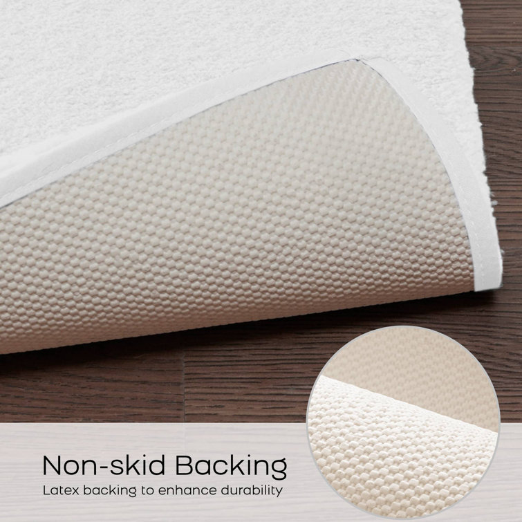 Luxurious White Microfiber Quick-Dry Non-Slip Bath Rug
