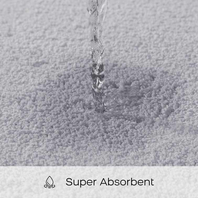 Luxurious Gray Microfiber Quick-Dry Spa Bath Rug