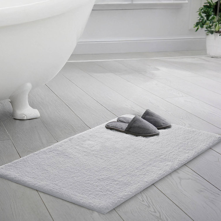 Luxurious Gray Microfiber Quick-Dry Spa Bath Rug
