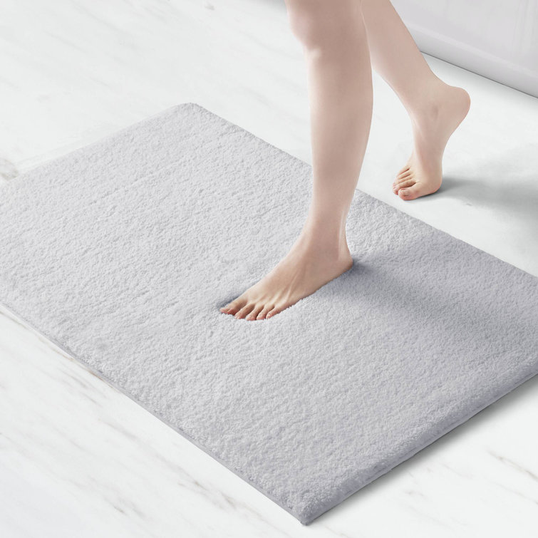 Luxurious Gray Microfiber Quick-Dry Spa Bath Rug
