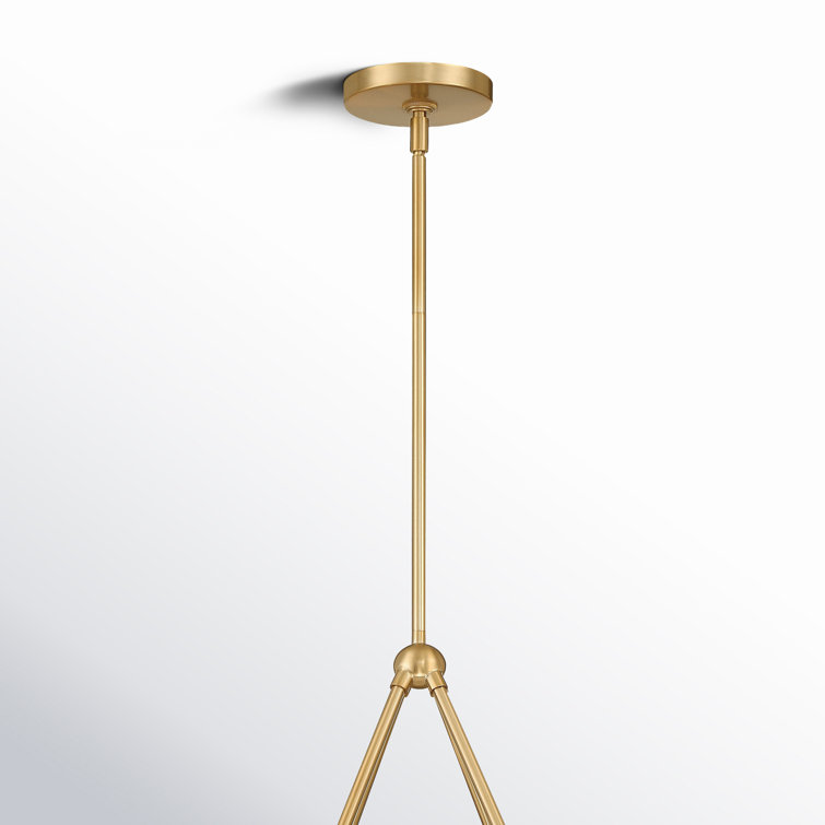 Gold and Black Metal 4-Light Dimmable Chandelier