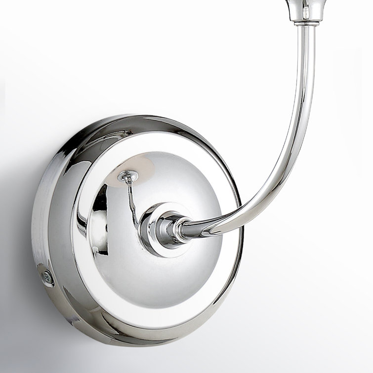 Sylvan Polished Chrome 1-Light Wall Sconce with White Glass Shade
