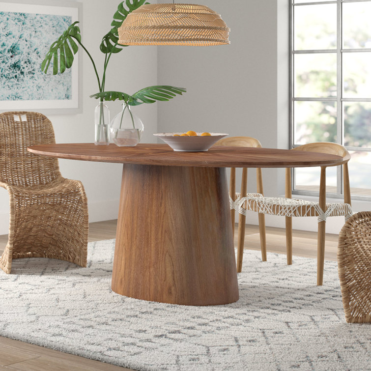 Contemporary Mid-Century Walnut Oval Dining Table, Seats Eight