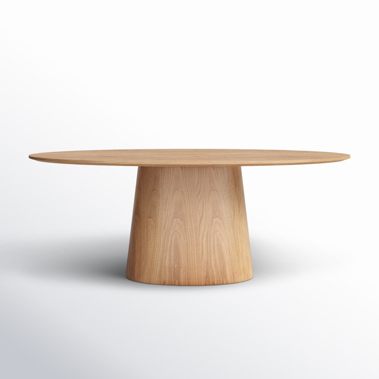 Contemporary Mid-Century 78'' Oval Natural Wood Dining Table