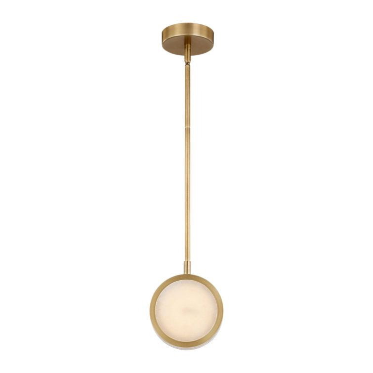 Vintage Polished Nickel Mini LED Glass Bowl Pendant Light