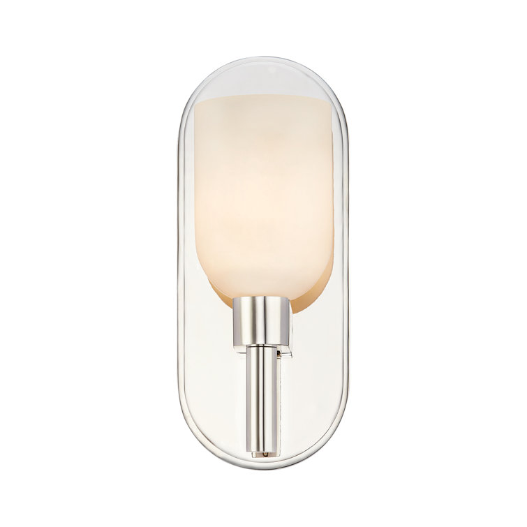 Lucian Modern Alabaster and Polished Nickel Bath Sconce