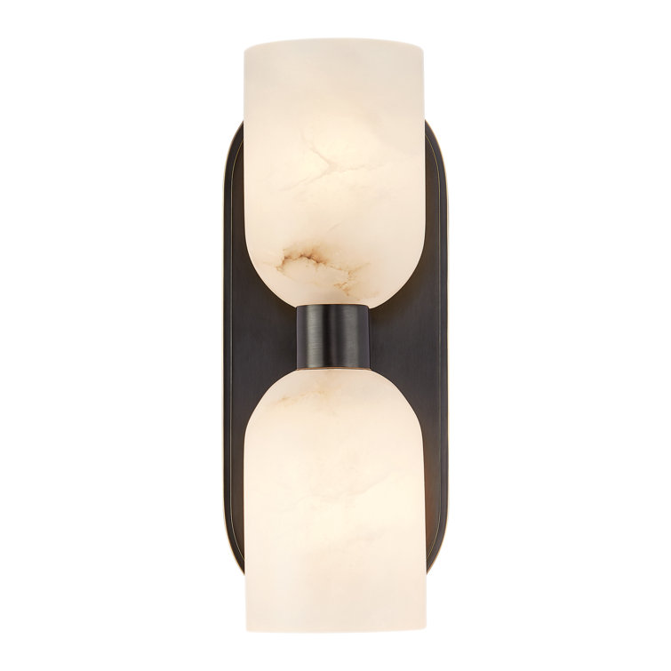 Lucian Bronze and Alabaster 2-Light Bath Bar