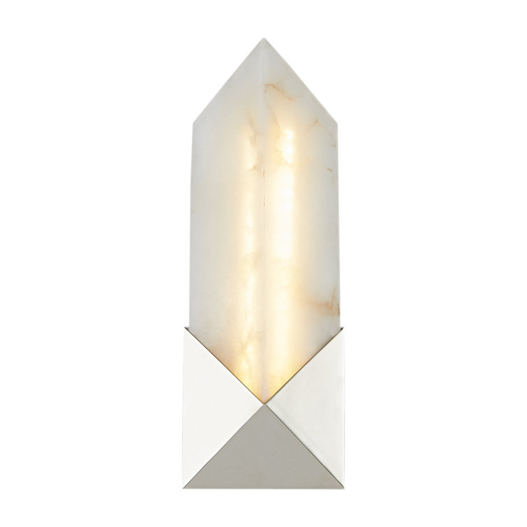 Polished Nickel Alabaster Dimmable LED Bath Sconce