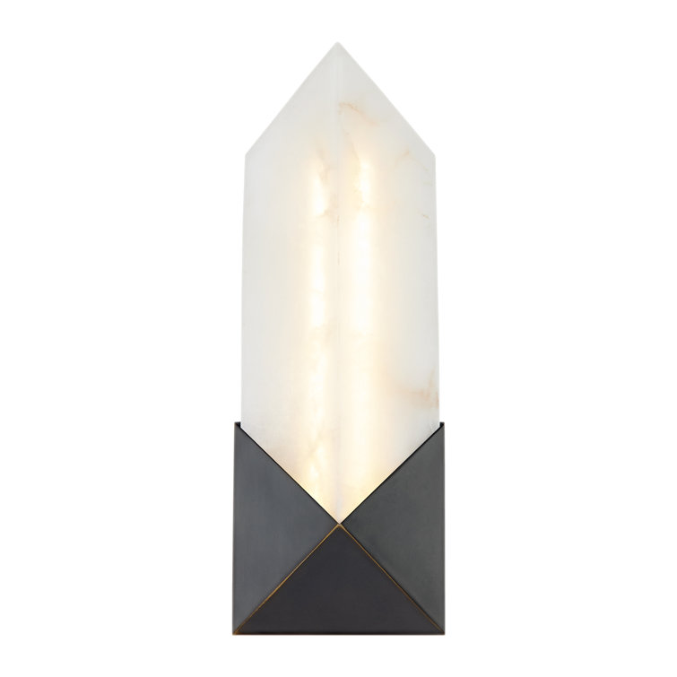 Caesar 12" Urban Bronze Dimmable LED Bath Sconce with Alabaster Shade