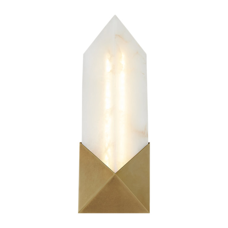 Vintage Brass and Alabaster Dimmable Outdoor Sconce