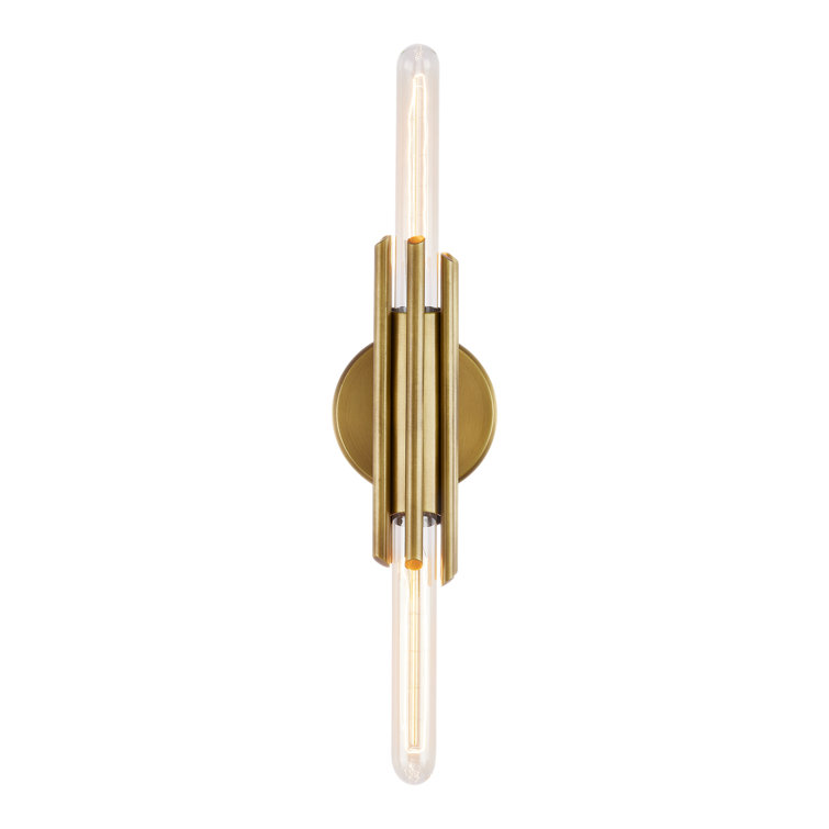 Vintage Brass and Bronze 2-Light Vanity Fixture