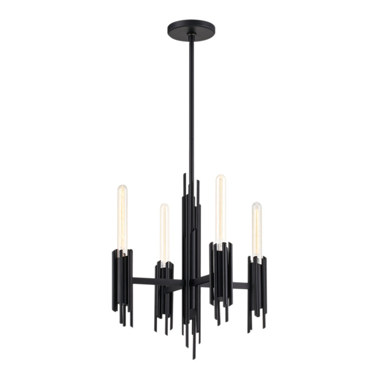 Torres Elegantly Forged 19'' Modern Matte Black Crystal Chandelier