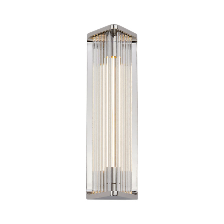 Polished Nickel Ribbed Glass LED Bath Bar