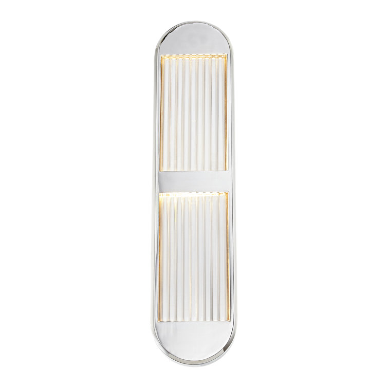 Polished Nickel Ribbed Acrylic LED Bath Bar