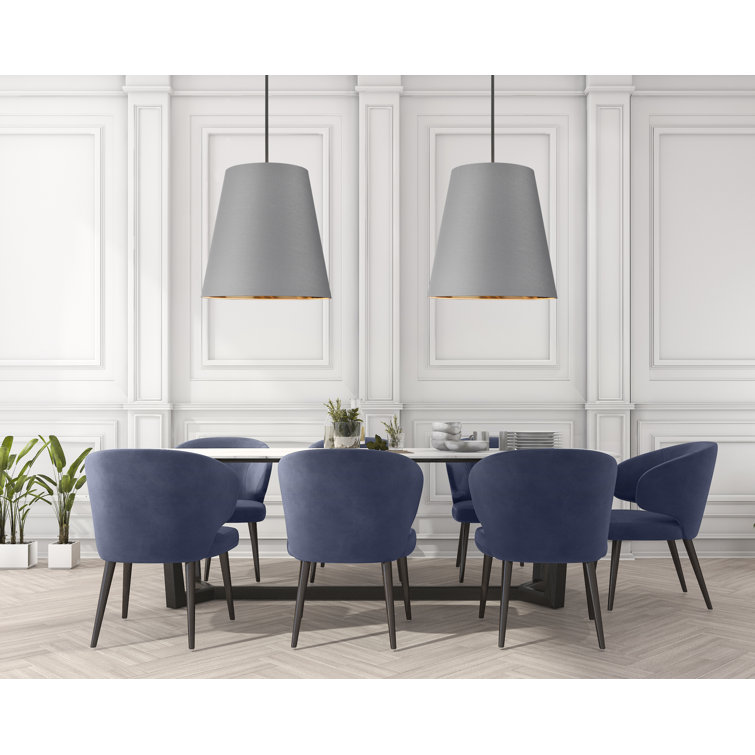 Urban Bronze and Gray Linen Drum Pendant Light