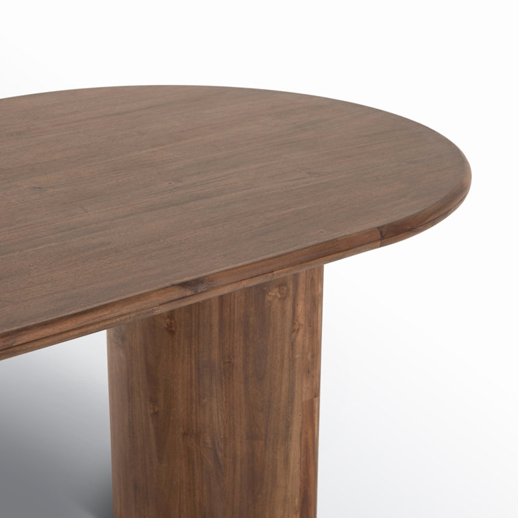 Seasoned Brown Acacia Oval Dining Table for Six