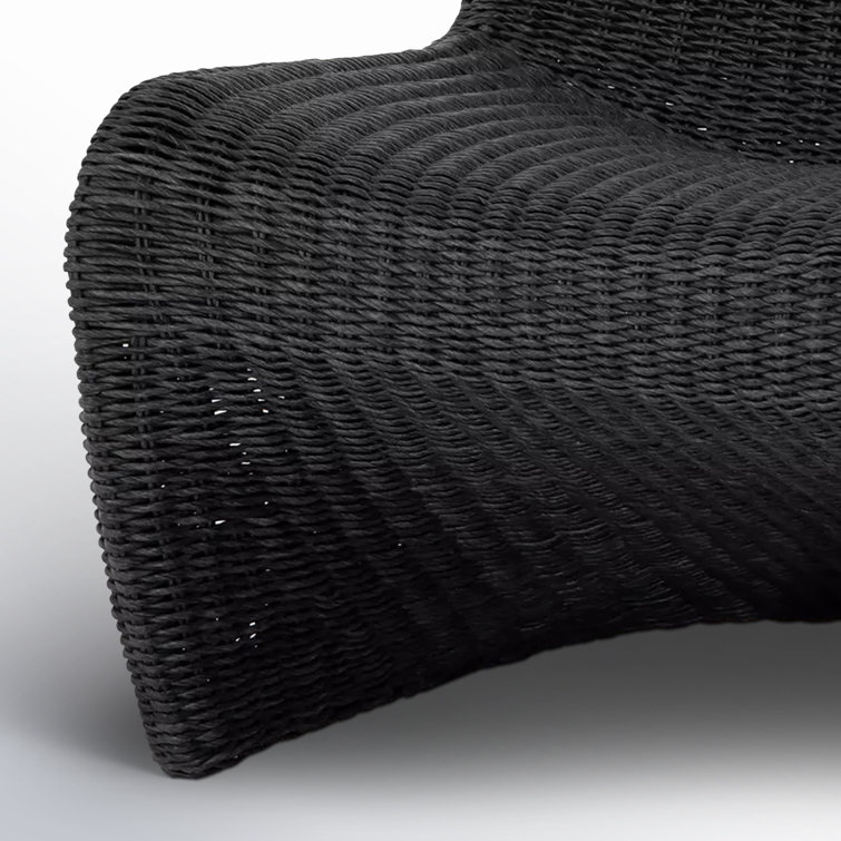 Vintage Coal 28" Contemporary Wicker Weave Outdoor Accent Chair