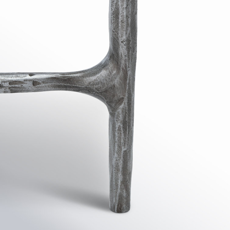Evelynn Rectangular Silver Iron and Glass Coffee Table