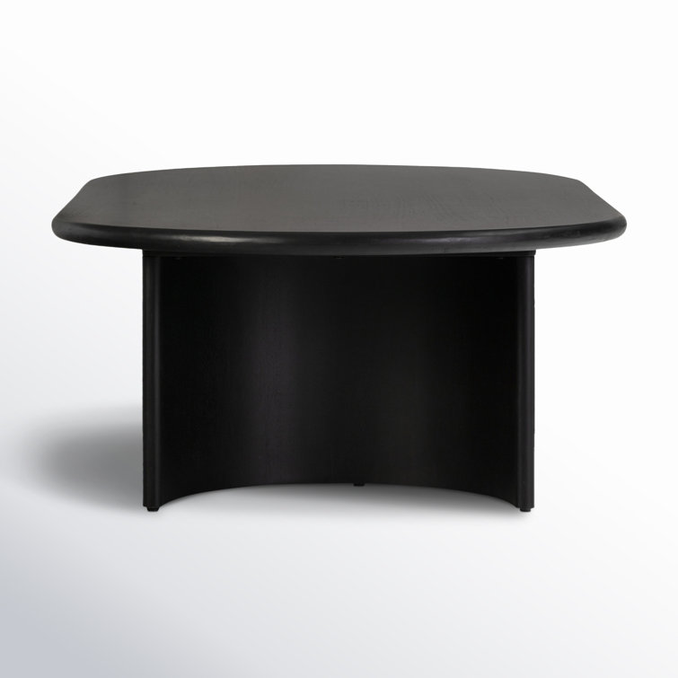 Aged Black Acacia Oval Coffee Table with Storage