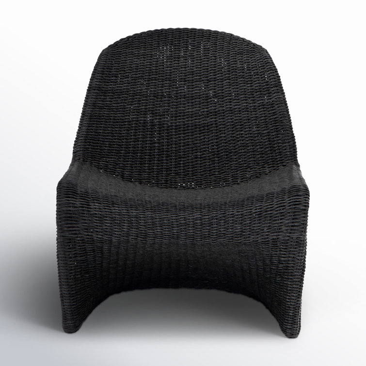 Vintage Coal 28" Contemporary Wicker Weave Outdoor Accent Chair