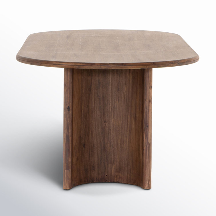 Seasoned Brown Acacia Oval Dining Table for Six