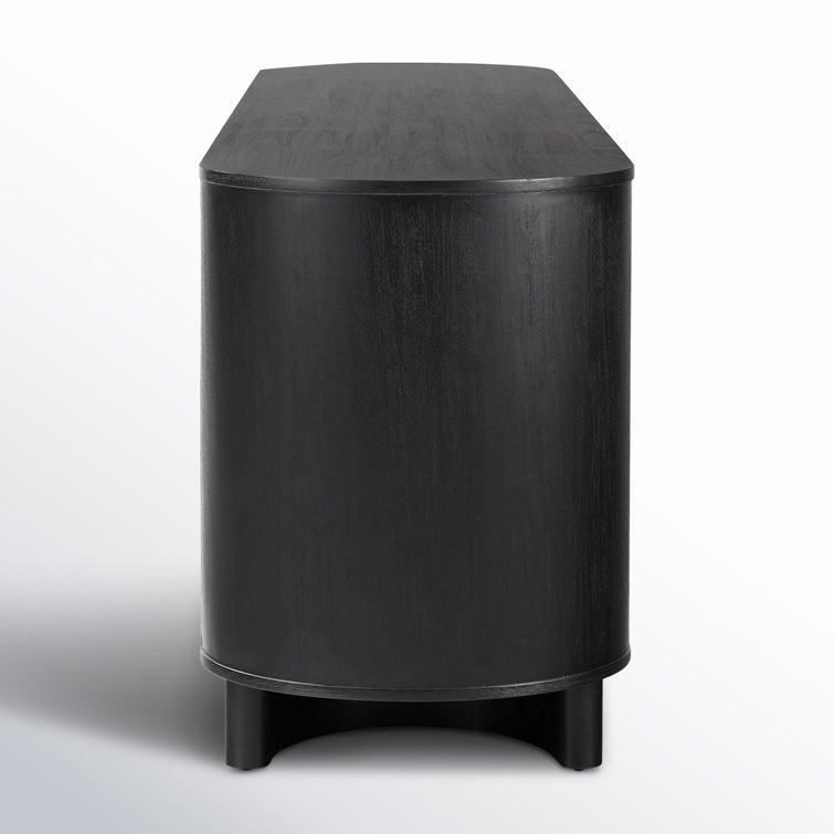 Paden 94'' Black Acacia Sideboard with Curved Legs