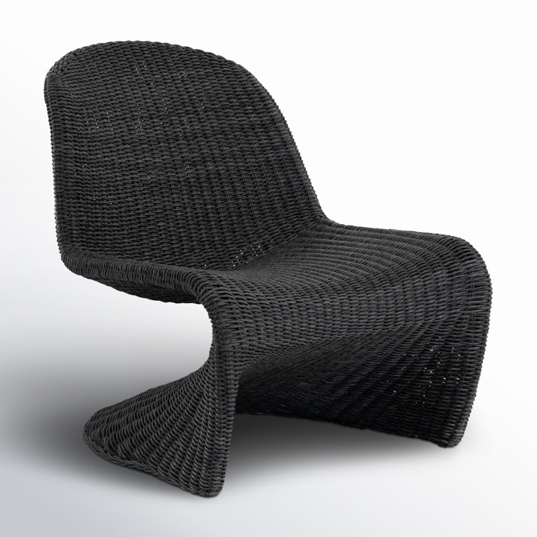 Vintage Coal 28" Contemporary Wicker Weave Outdoor Accent Chair