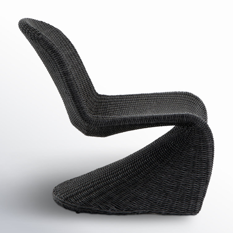 Vintage Coal 28" Contemporary Wicker Weave Outdoor Accent Chair