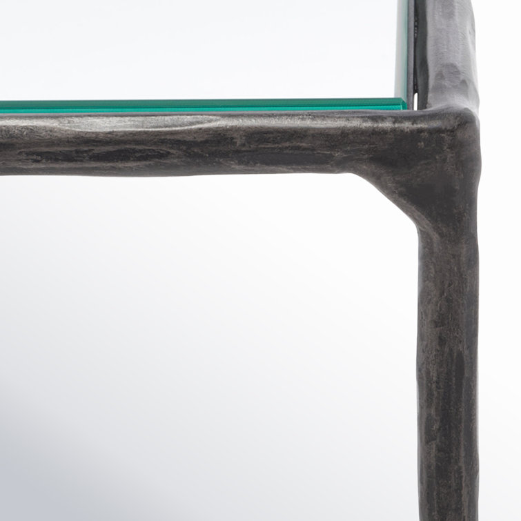 Jessa Aristocratic Black Metal and Glass 48'' Console Table