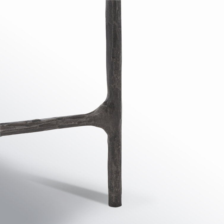 Jessa Aristocratic Black Metal and Glass 48'' Console Table