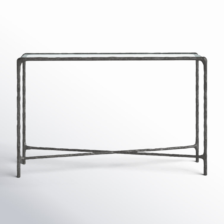 Jessa Aristocratic Black Metal and Glass 48'' Console Table