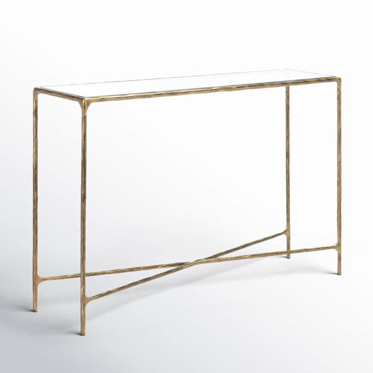 Evelynn 54'' Brass and Glass Elegant Console Table