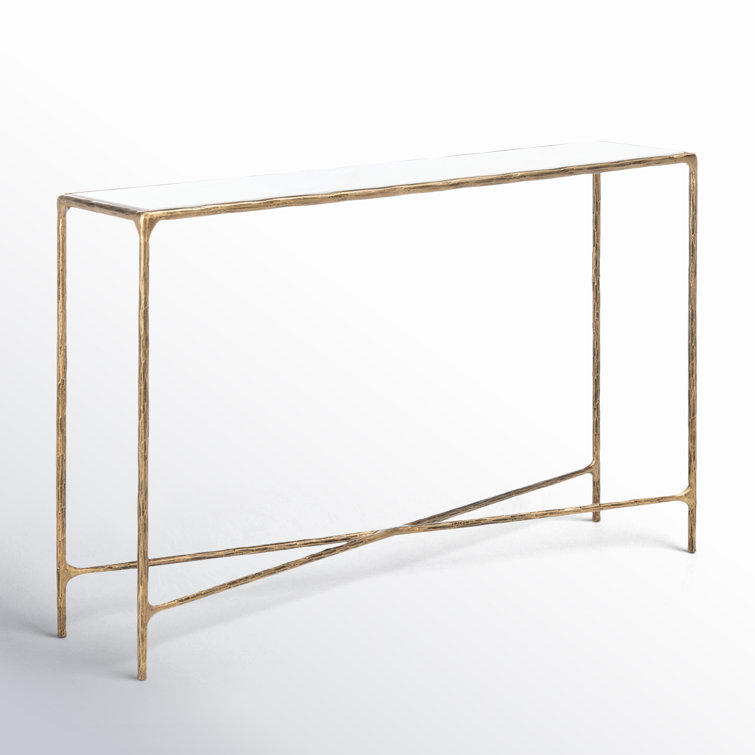 Evelynn Aristocratic Airy Glamour 48'' Brass & White Marble Console Table